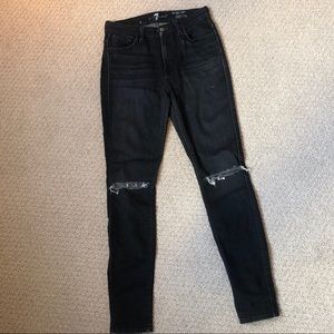 7 for all mankind high-waisted skinny jeans